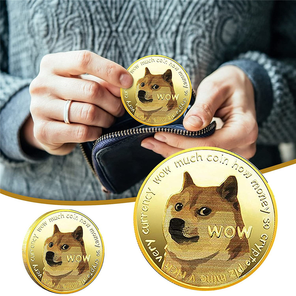 Đồng Xu Bitcoin Mạ Vàng / Bạc Họa Tiết Chú Chó Shiba Dễ Thương