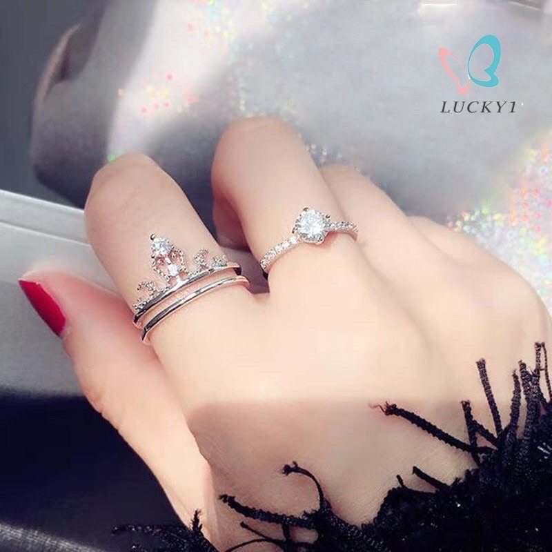 Nhẫn Lồng Vương Miện 2 Trong 1 Siêu Đẹp