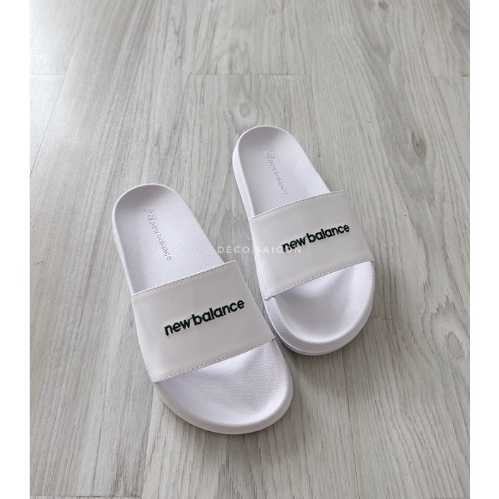 Dép quai ngang NB 1101 White Green &amp; T-shirt NB | Tặng kèm hộp | Hỗ trợ đổi size | Ảnh Thật