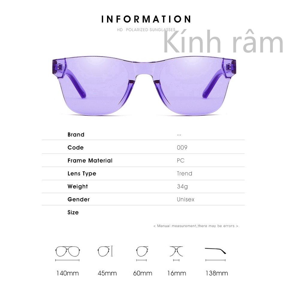 Kính râm kiểu dáng thời trang phong cách cho nam / nữ