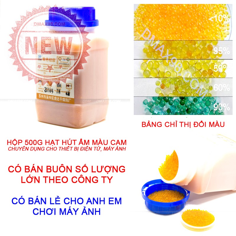 Hạt hút ẩm màu cam cho máy ảnh (Tặng túi lưới đựng hạt)