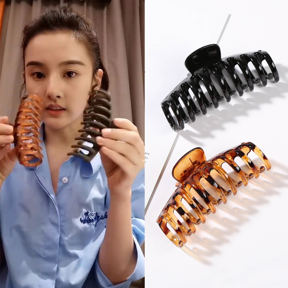 (Hàng Mới Về) Kẹp Tóc Nhựa Màu Trơn Dùng Khi Tắm Tiện Dụng