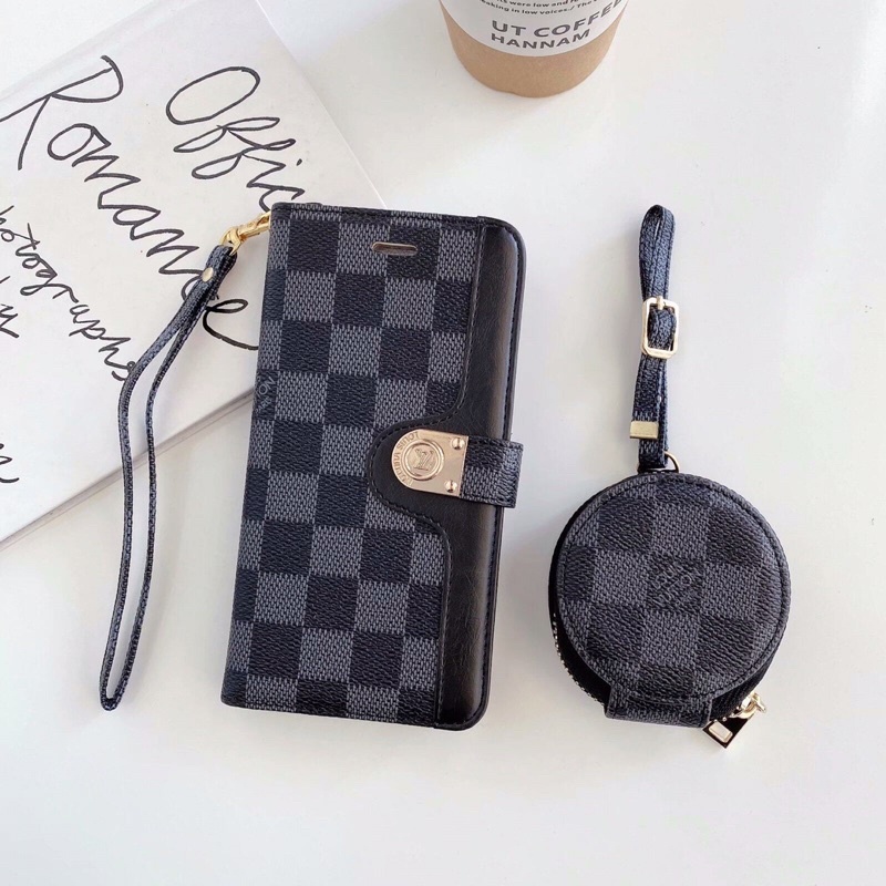 Bao da 2 mặt LV dành cho Iphone 6/7/8/SE có dây đeo