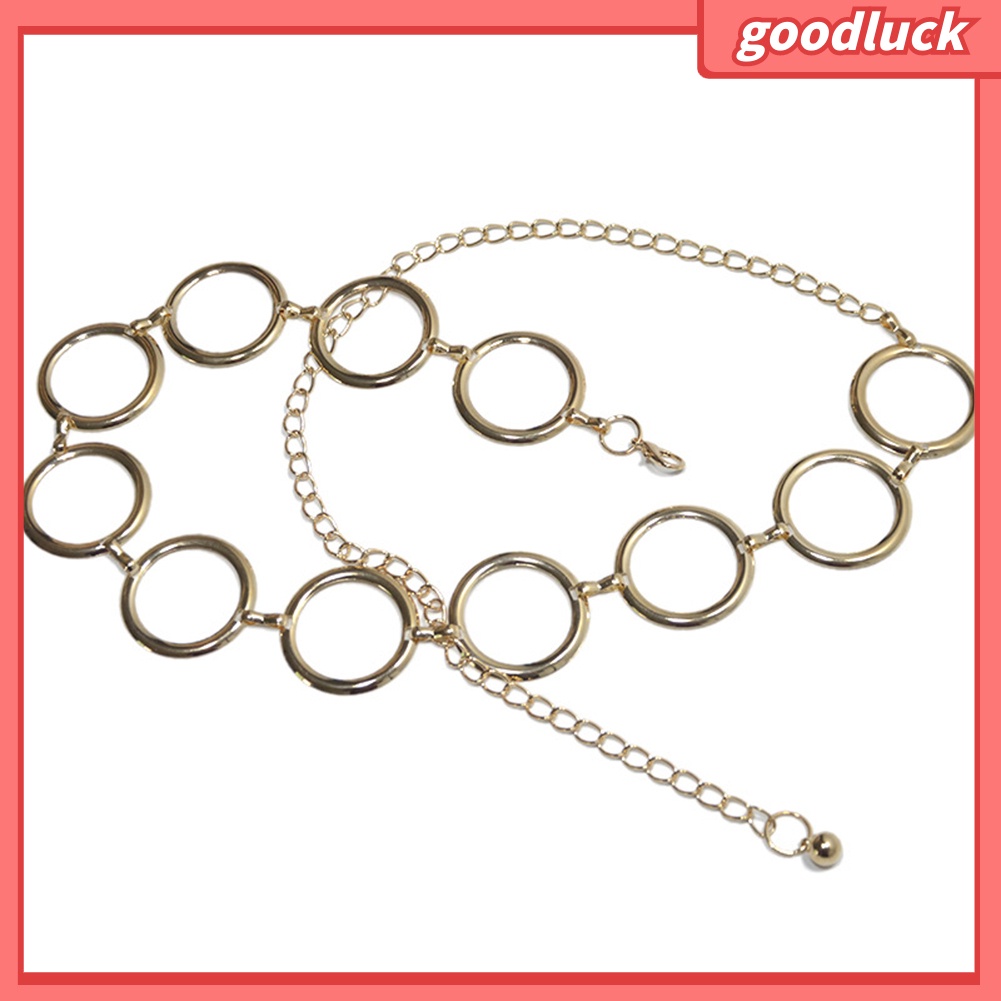 Thắt Lưng Mỏng Khóa Kim Loại Tròn Điều Chỉnh Được Cho Nữ