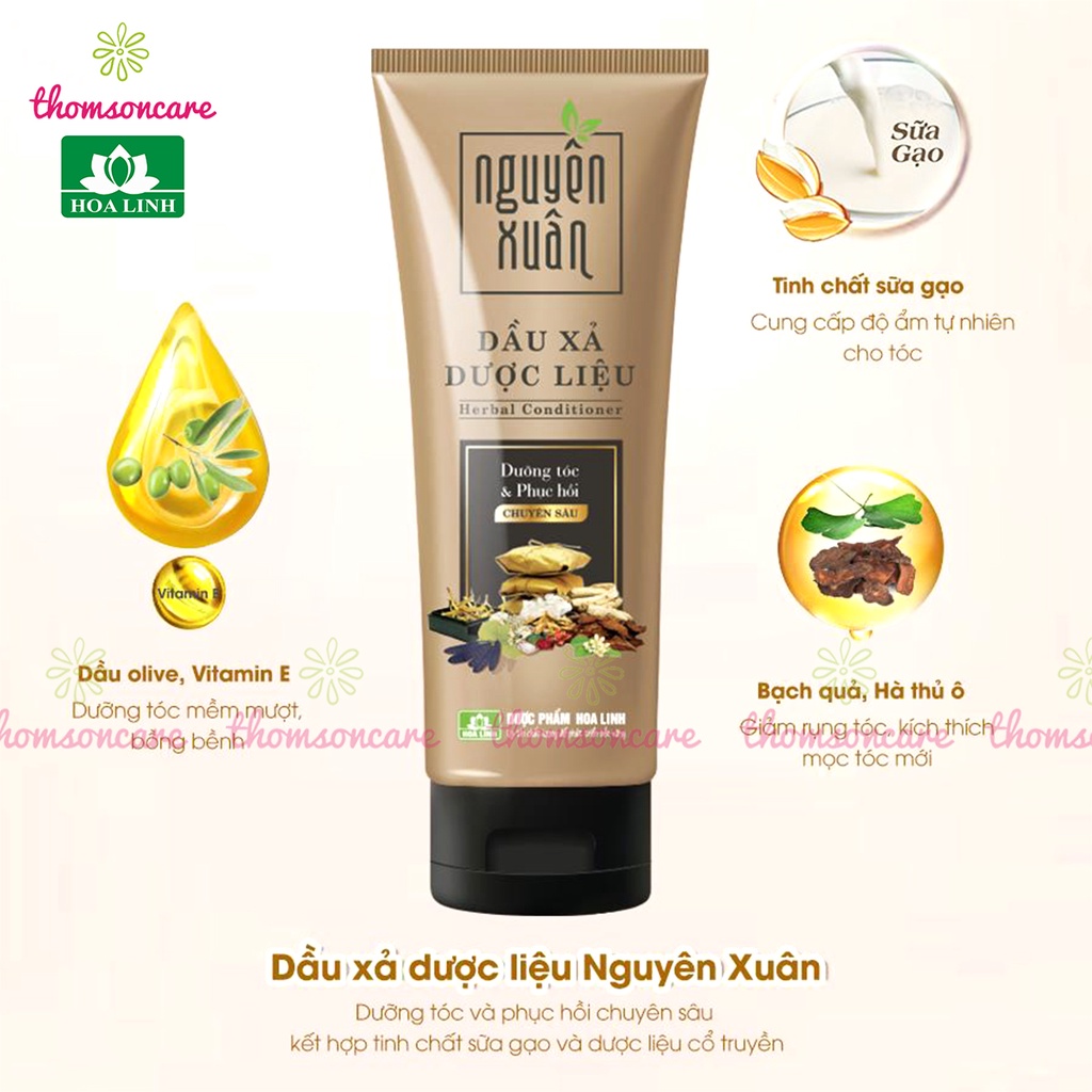 Bộ dầu gội và xả nguyên xuân chai Vàng giúp tóc bồng bềnh từ bưởi, bồ kết