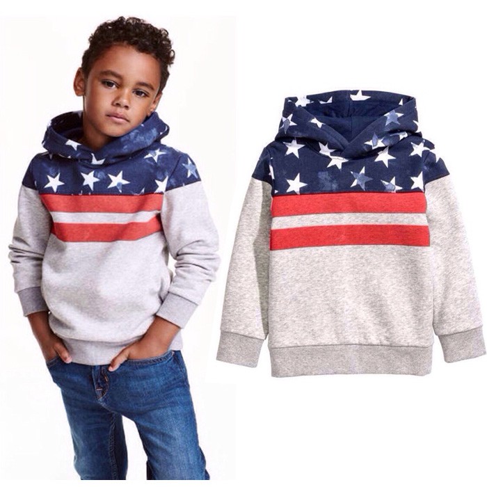 Áo nỉ chui đầu có mũ H*M Printed hooded top