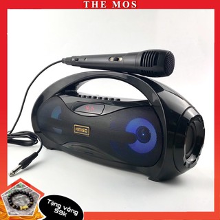Loa Bluetooth Karaoke Kimiso S2 (Đen) Tặng Kèm 1 Mic Hát Có Dây Cắm Trực Tiếp, Siêu Bass Không Dây, Đèn Led Sống Động