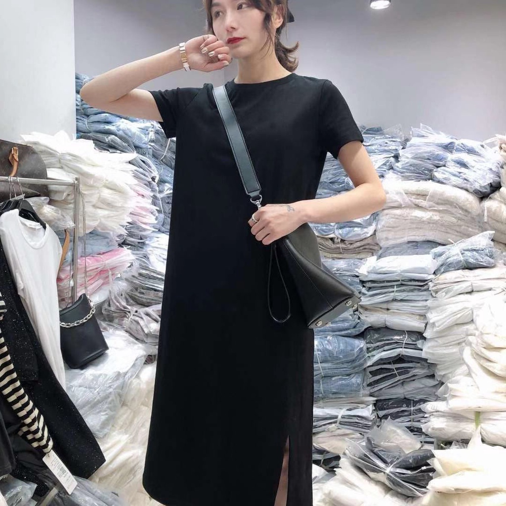 Đầm Đen Mùa Hè 2022 Dáng Ôm Hở Vai Eo Cao Quyến Rũ Cho Nữ