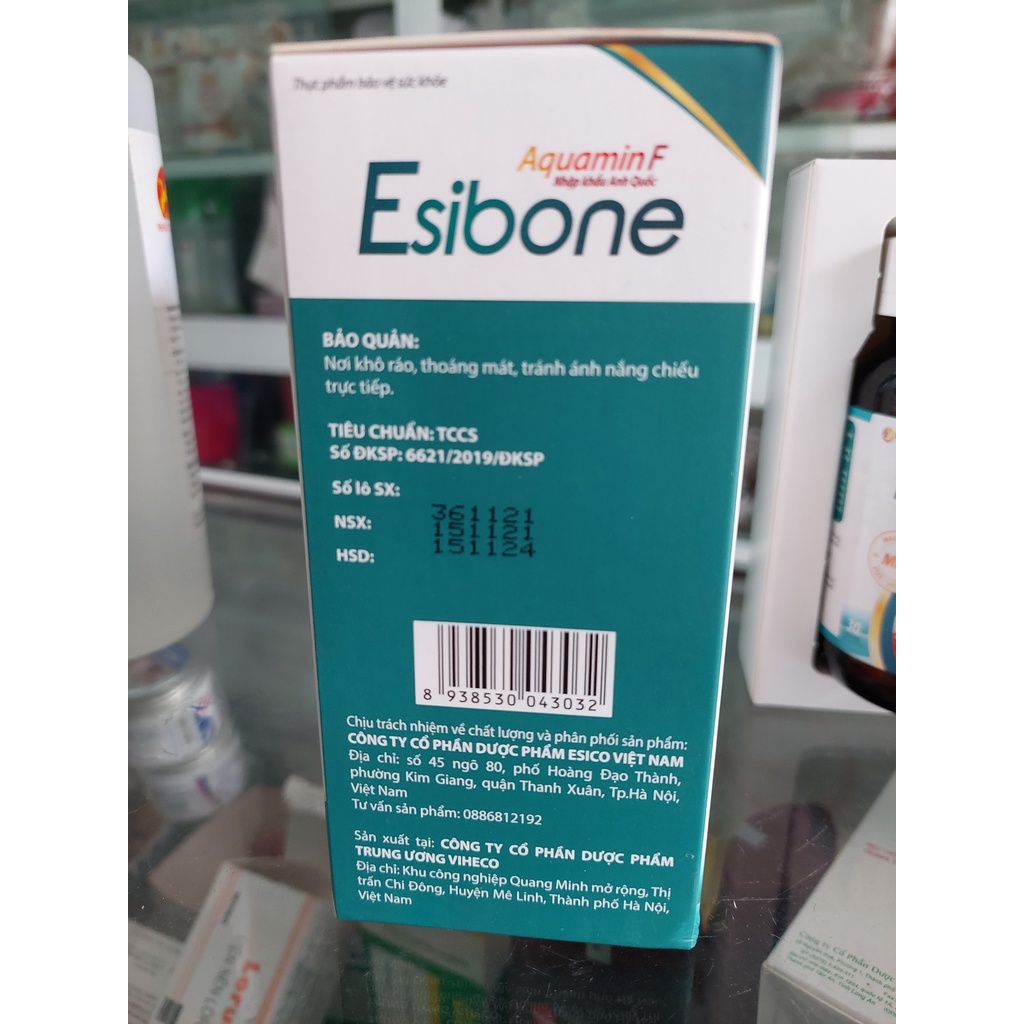 Canxi tảo hữu cơ viên ESIBONE không gây nóng, không lắng cặn thận. Lọ 30 viên