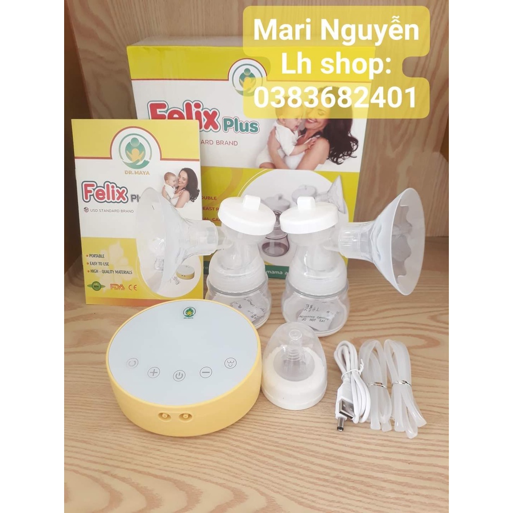 Máy hút sữa điện đôi Felix Plus phễu silicon/tích pin