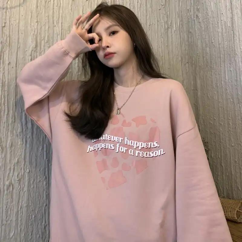 NRVP Áo Thun Nữ Dài Tay Cổ Tròn Thời Trang Hàn