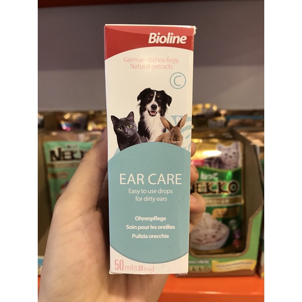 Nước rửa tai cho chó mèo Bioline Ear Care 50ml