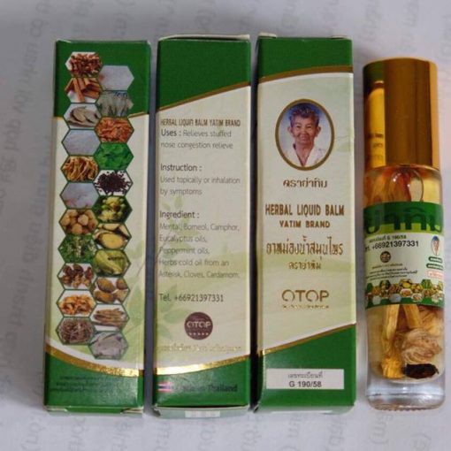 Dầu Lăn 22 Vị Thảo Dược OTOP Herbal Liquid Balm Yatim Brand Thái Lan