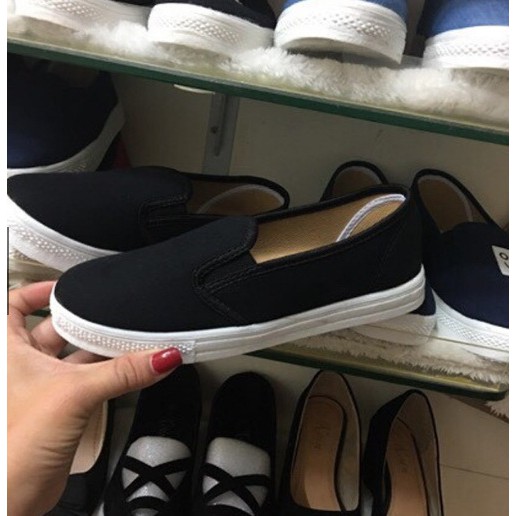 [TRỢ SHIP ĐƠN 50K] Giày slip on nữ vải trơn S171 rẻ đẹp, đường may kỹ, nhẹ, phù hợp học sinh sinh viên