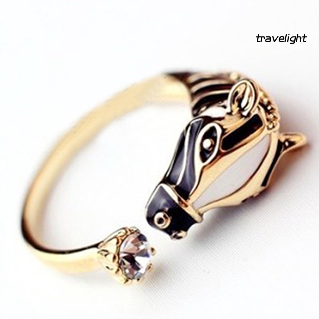 Nhẫn Hình Đầu Ngựa Đính Đá Thời Trang Dành Cho Nữ