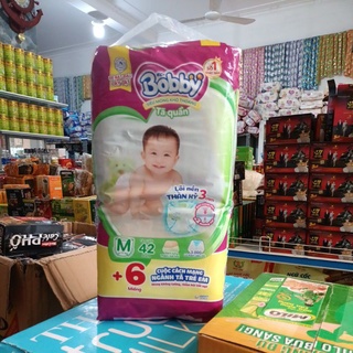 Bỉm quần bobby 42 miếng size m tặng 6 miếng