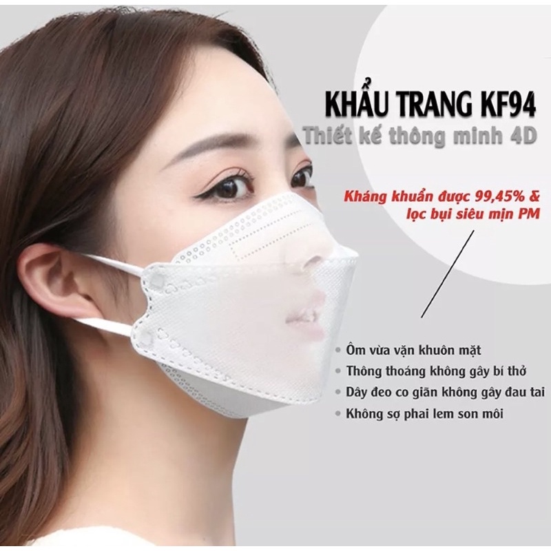 Set 50 cái KHẨU TRANG KF94 chuẩn 4 lớp kháng khuẩn HOÀNG DŨNG