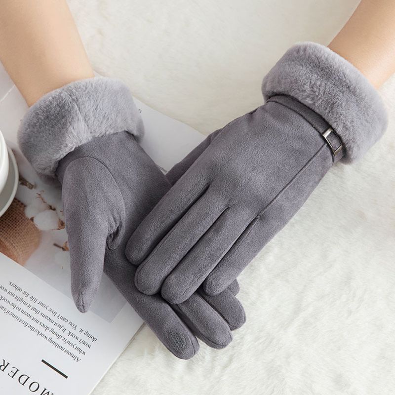 Găng Tay Da Lộn Giữ Ấm Mùa Đông Chống Trượt Khi Chơi Thể Thao Cho Nam Nữ