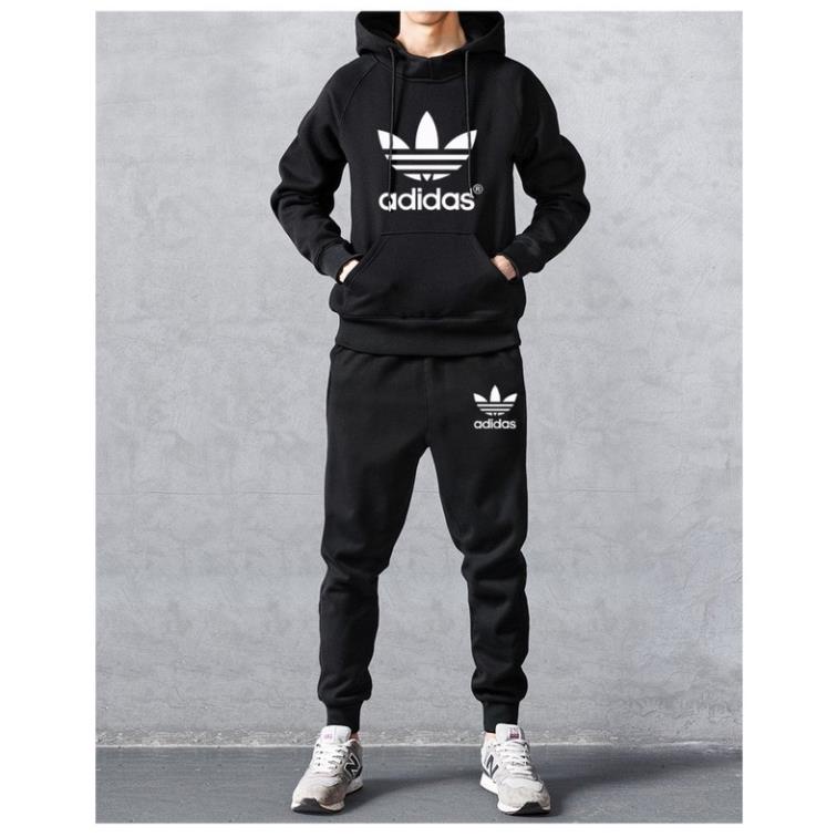 Bộ nỉ nam Adidas có mũ dày mặc cực ấm, Bộ đồ nỉ Thu Đông Nam cao cấp, bộ quần áo nỉ thể thao nam - HÀNG MỚI VỀ Đẹp