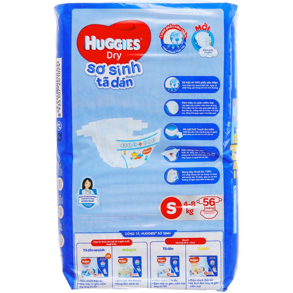 Tã Dán Huggies Size S56 (Cho bé 4-8kg)