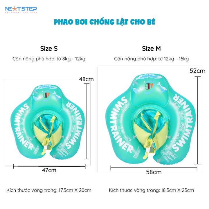 Phao bơi chống lật giữ an toàn hơn cho bé khi đi bơi