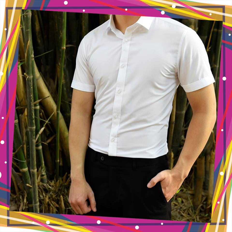 Áo Sơ Mi Nam Trắng Ngắn Tay Oxford Dáng Body Slimfit Hàng Đẹp