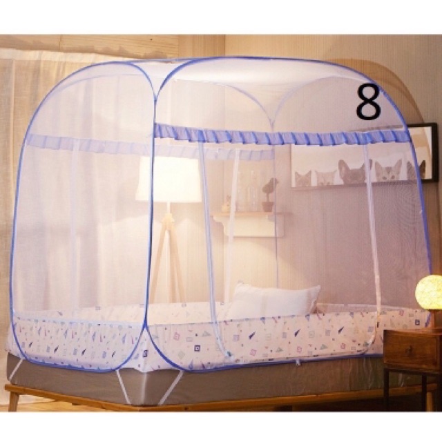 MAN006- Màn chụp chống muỗi tự bung 3 cửa đỉnh vuông cao cấp hàng nhập