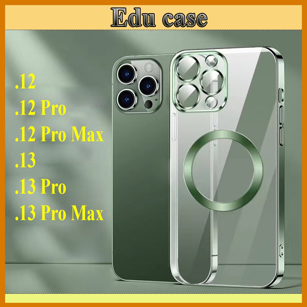 Ốp &quot;Hở táo&quot; IPhone Viền Vuông_Tích hợp &quot;Kính Bảo Vệ Camera_ IPhone 12/12 Pro/12Promax/13/13Pro/13ProMax Educase