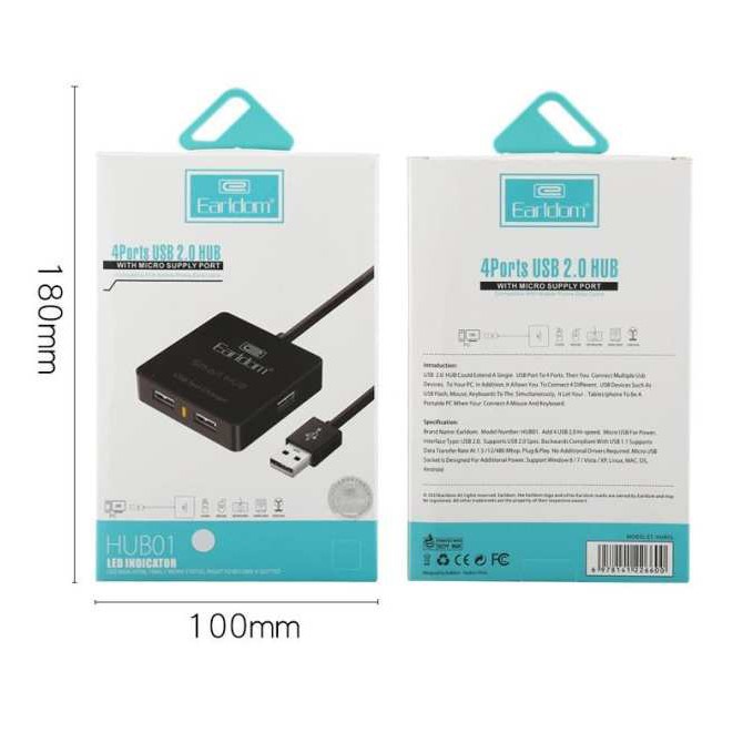 Bộ Chia Cổng USB Earldom HUB01 - 4 Cổng USB -DC3307