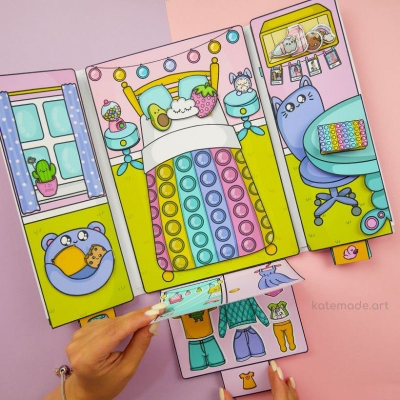 GIA ĐÌNH BÚP BÊ GIẤY 3 ( NHÀ POP IT)