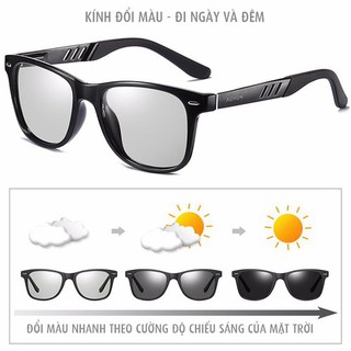 Kính NAM đổi màu đi ngày và đêm AVIATOR, Khung nhôm magie bản lề lò xo, mắt kính polarized phân cực, chống UV - A575BS