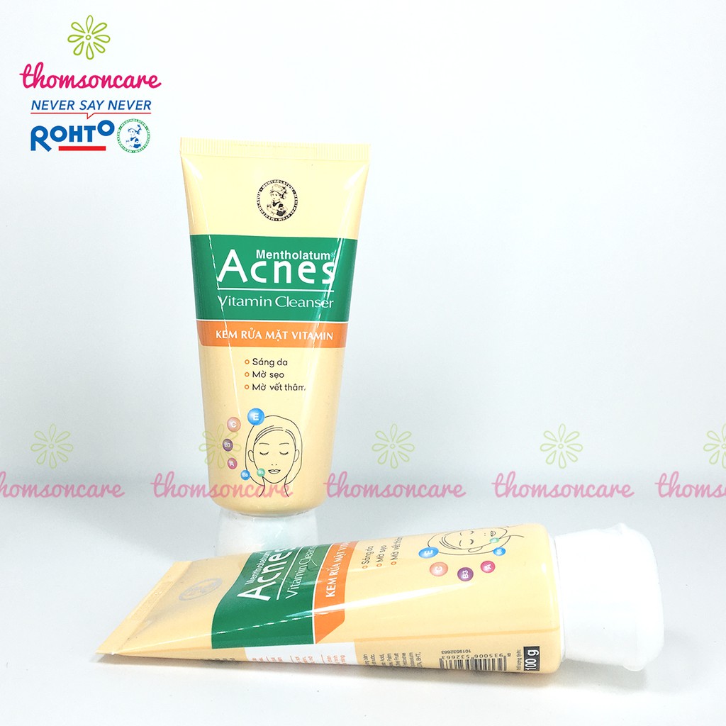 Sữa rửa mặt sáng da Acnes vitamin cleanser 100g - chăm sóc dưỡng da sau mụn, mờ thâm nám