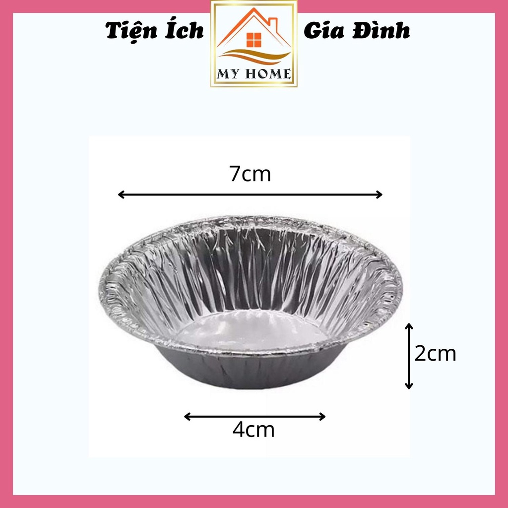 Set 100 chén giấy bạc nhỏ nướng bánh trứng, khuôn nướng bánh tart trứng