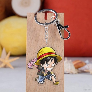 Set 2 Móc Khóa Acrylic Trong Suốt Hình Nhân Vật Luffy Sanji Zoro Nami Usopp Trong One Piece