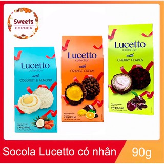 (3 vị) Socola Lucetto nhân cam, hạnh nhân dừa và cherry 90g