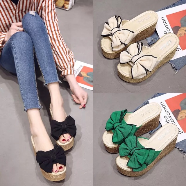 Giày dép đế xuồng quai nơ