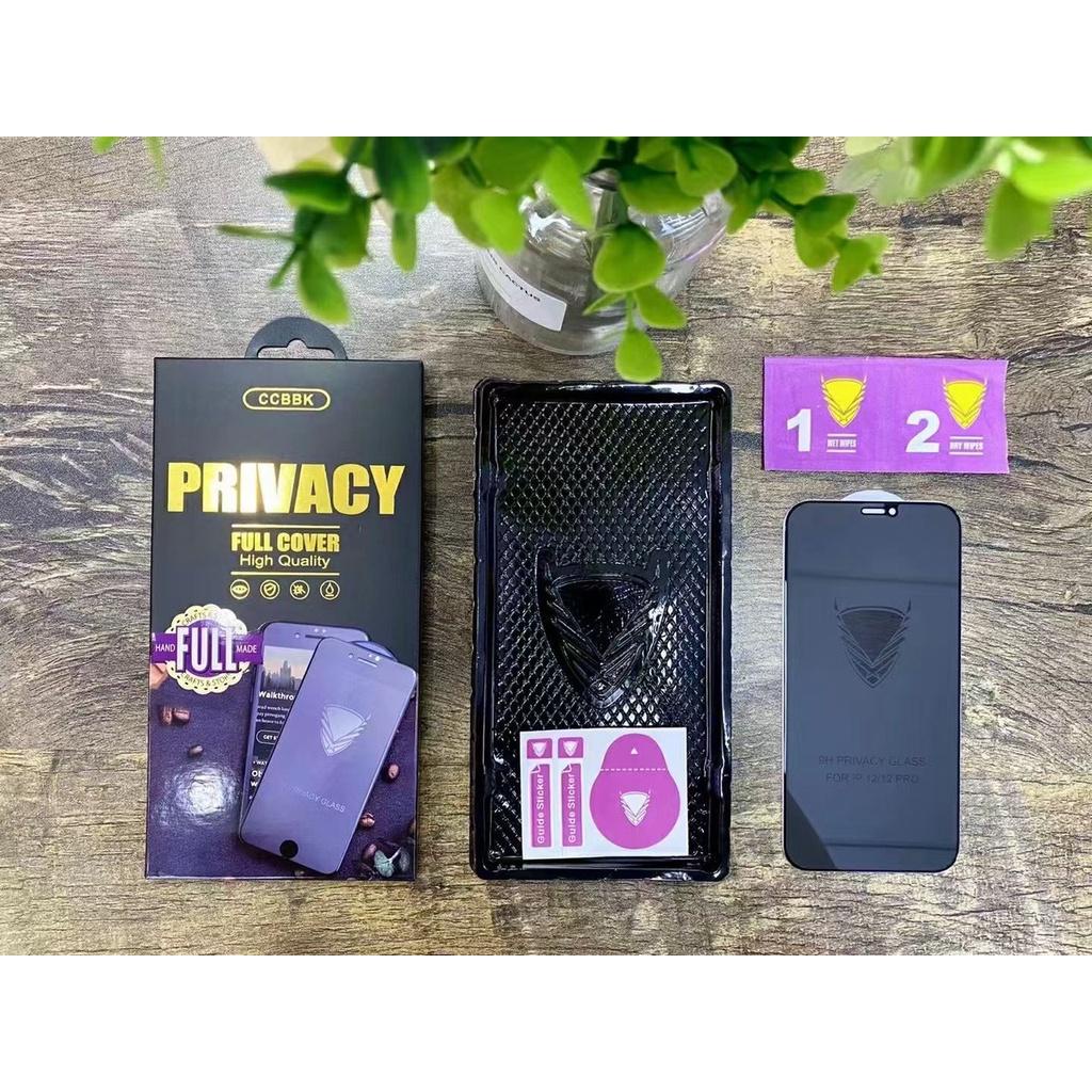 Miếng Dán Màn Hình Kính Cường Lực Full Màn Chống Nhìn Trộm Privacy 7plus/8plus/x/xs max/11/11promax/12-13-14 pro/promax