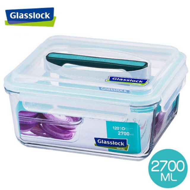 Hộp thủy tinh nắp có tay cầm 2700ml Glasslock MHRB270​​