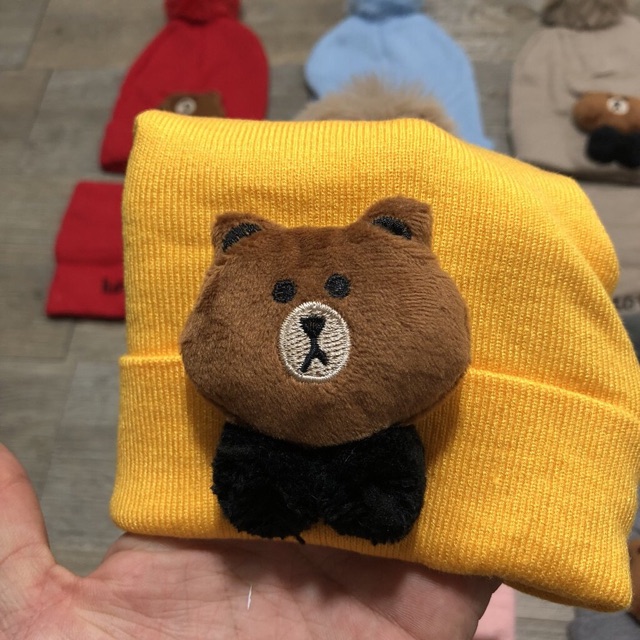 Set mũ len gấu+ khăn ống xinh yêu cho bé (Có ảnh thật)