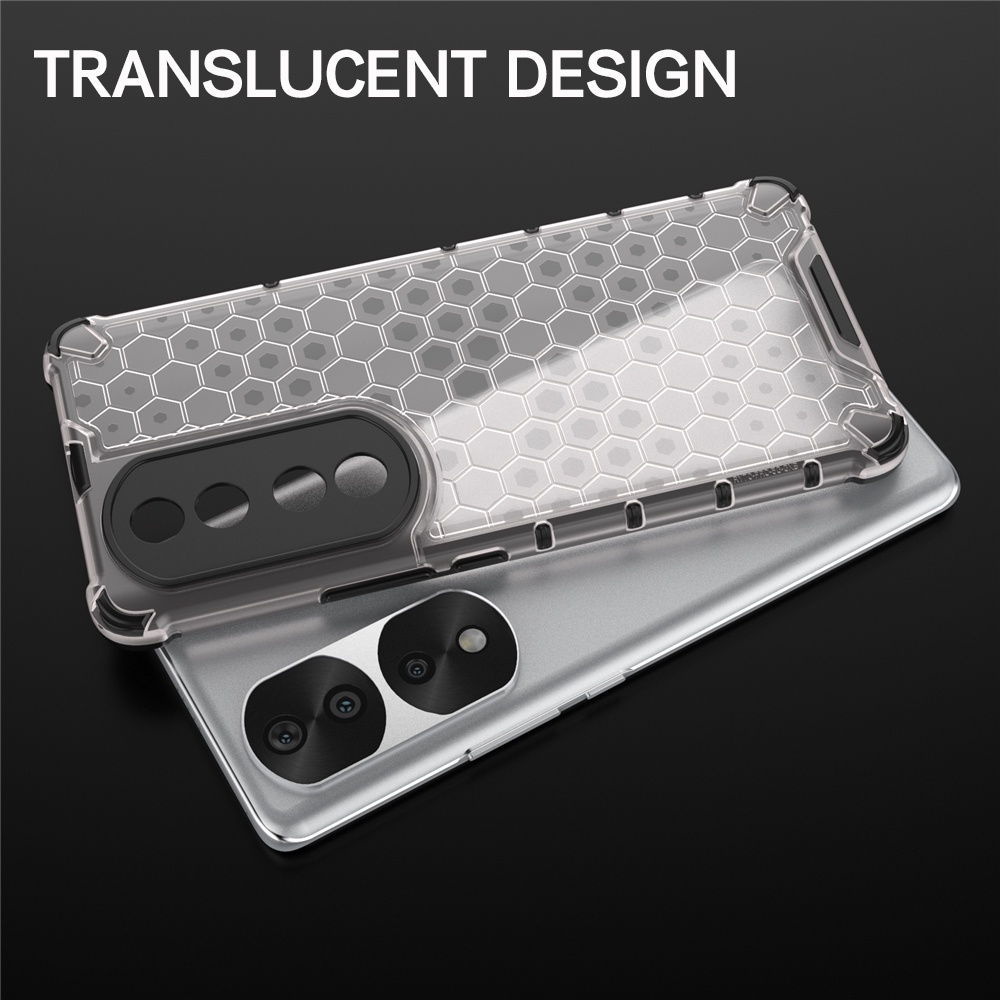 Ốp Điện Thoại Nhựa Cứng Trong Suốt Chống Sốc Họa Tiết Tổ Ong Cho HuaWei Honor X9 X8 X7 9C 9S 9X Lite 8X
