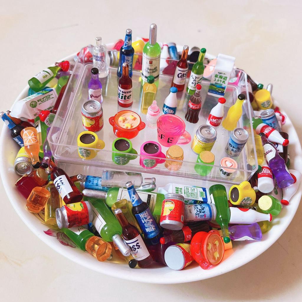 Charm chai nước, ly trà sữa mini, đồ chơi dễ thương, Dụng Cụ Charm Trang Trí - selenshop