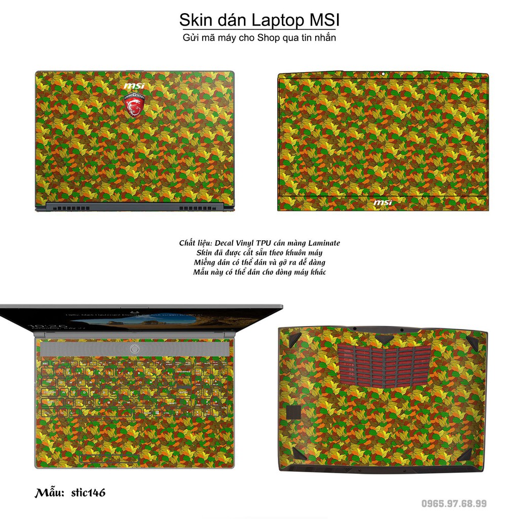 Skin dán Laptop MSI in hình Hoa văn sticker nhiều mẫu 24 (inbox mã máy cho Shop)