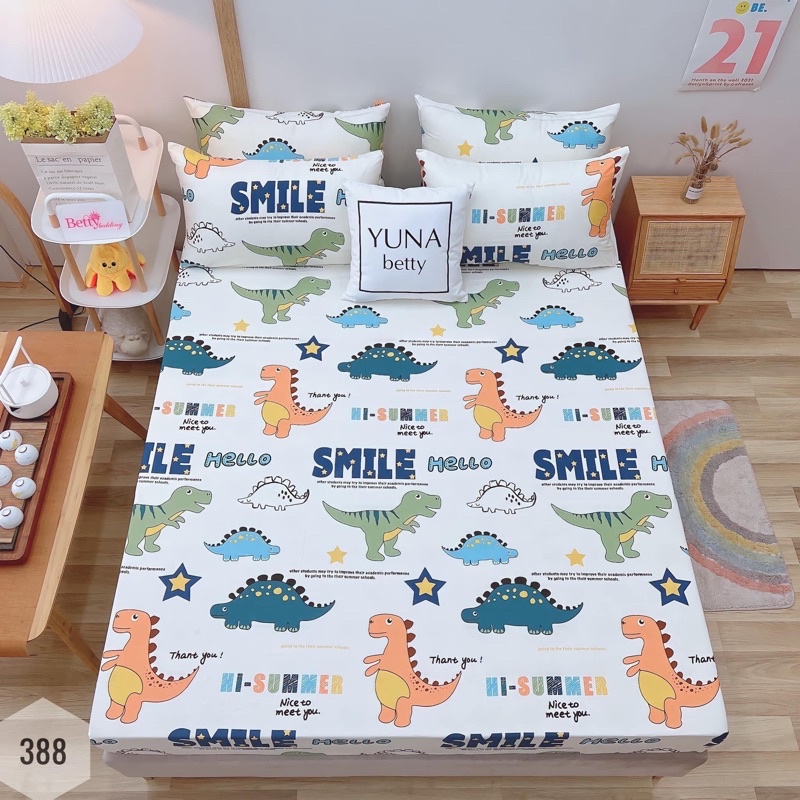SÉT GA GỐI 3 MÓN COTTON 100% KHỦNG LONG