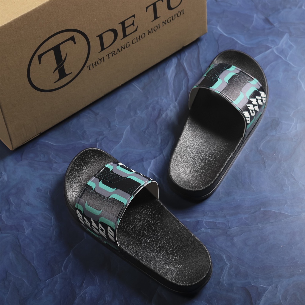 Dép Quai Ngang Unisex DETU DNT17 (Đen/Đen)