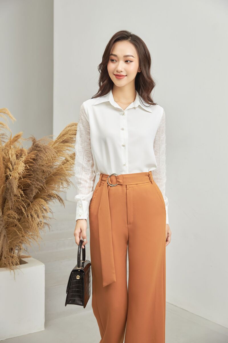 [Mã FAMALLT5 giảm 15% đơn 150k] Quần suông kèm đai GQ002 - Genni
