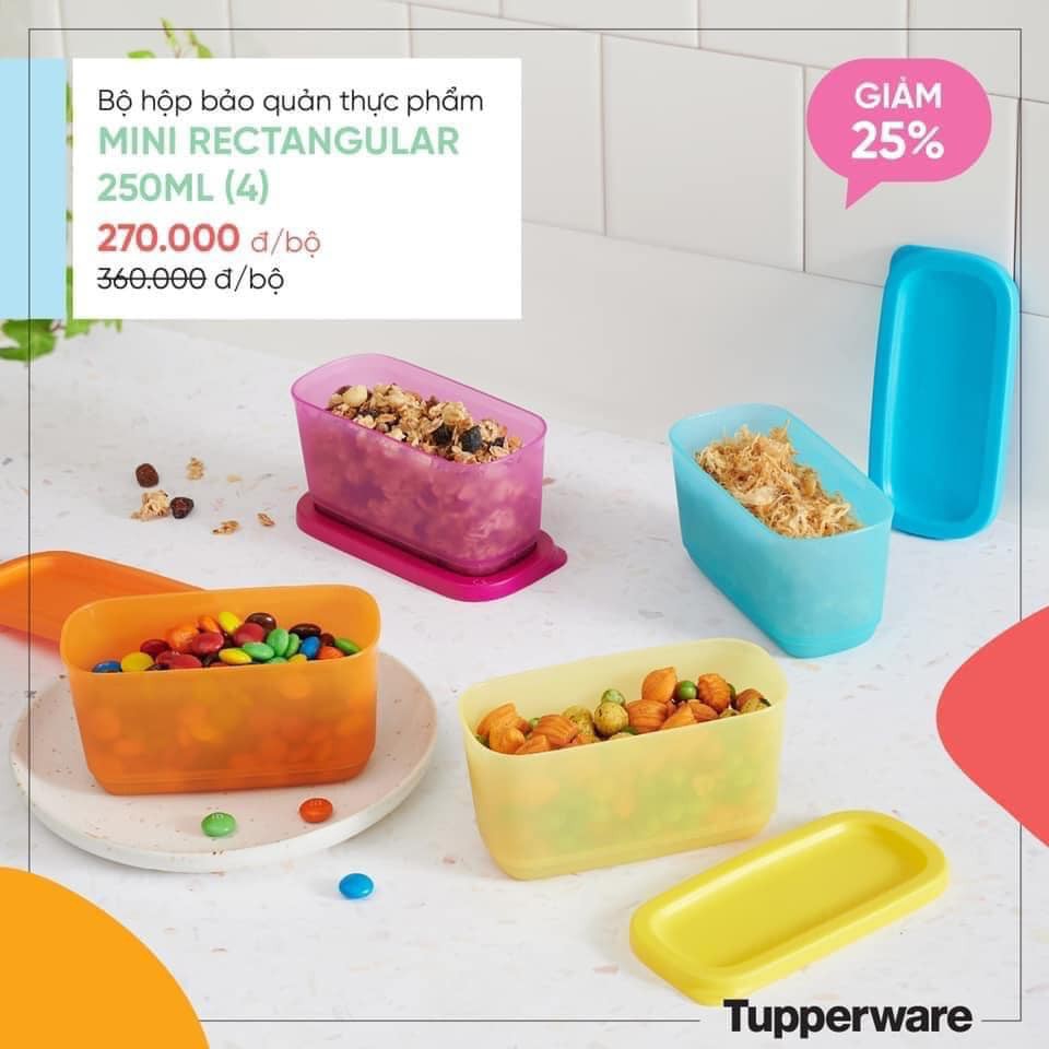 Bộ hộp bảo quản thực phẩm Mini rectangular 250ml tupperware