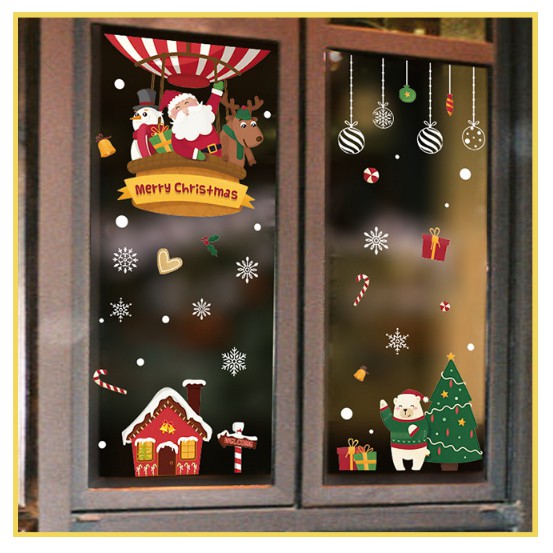 Decal dán tường Noel - Chào lễ bằng Khí Cầu