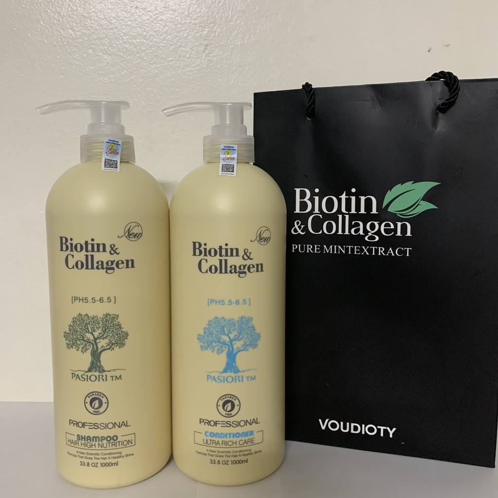 CẶP DẦU GỘI XẢ BIOTIN &amp; COLLAGEN VOUDIOTY CHÍNH HÃNG | SIÊU MƯỢT &amp; PHỤC HỒI TÓC, GÀU 500ML - 1000ML