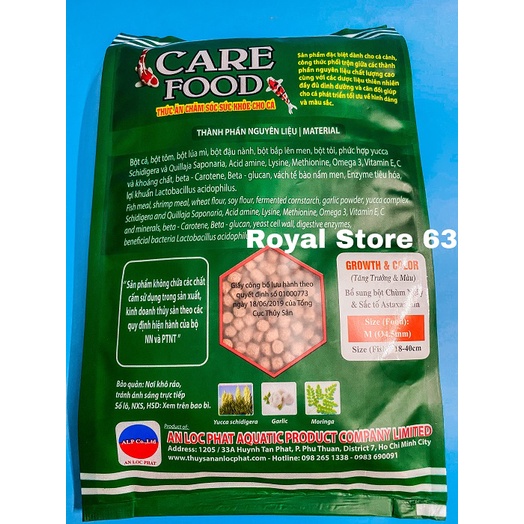 Care Food thức ăn tăng trưởng và lên màu cho cá cảnh gói 500gram