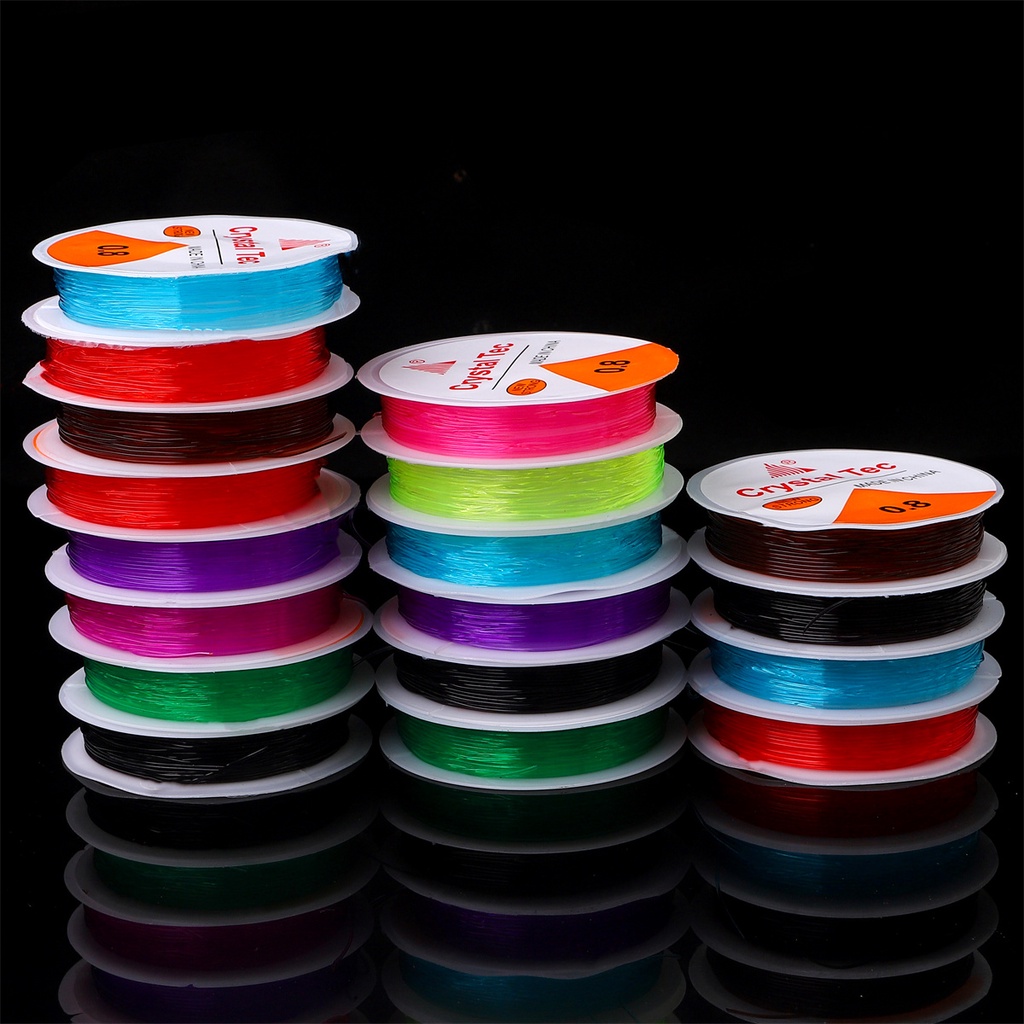 Dây pha lê co giãn linh hoạt 0.6-1mm xỏ hạt cườm làm trang sức DIY